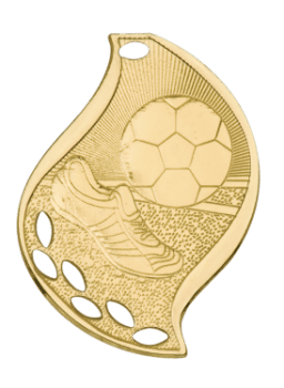 6S4411 Premier Soccer Flame Medal (Medal: 2 1/4" Gold)