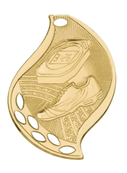 6S4414 Premier Track Flame Medal (Medal: 2 1/4" Gold)