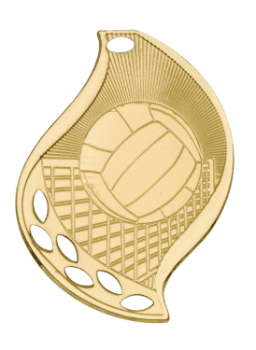 6S4416 Premier Volleyball Flame Medal (Medal: 2 1/4" Gold)