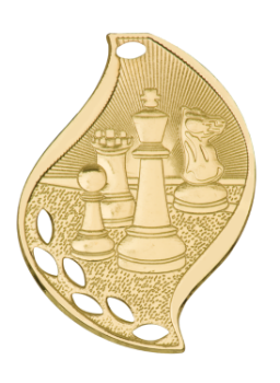 6S4503 Premier Chess Flame Medal (Medal: 2 1/4" Gold)