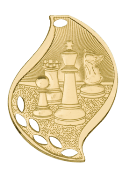 6S4503 Premier Chess Flame Medal (Medal: 2 1/4" Gold)