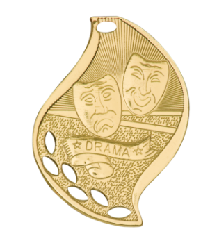 6S4505 Premier Drama Flame Medal (Medal: 2 1/4" Gold)