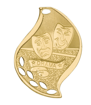 6S4505 Premier Drama Flame Medal (Medal: 2 1/4" Gold)