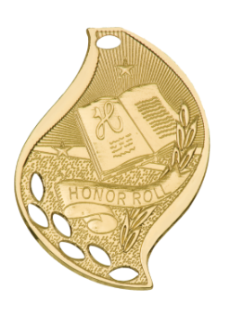 6S4507 Premier Honor Roll Flame Medal (Medal: 2 1/4" Gold)