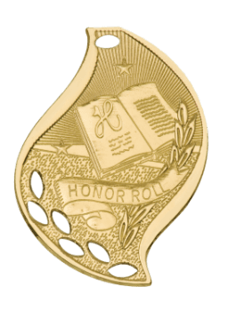 6S4507 Premier Honor Roll Flame Medal (Medal: 2 1/4" Gold)