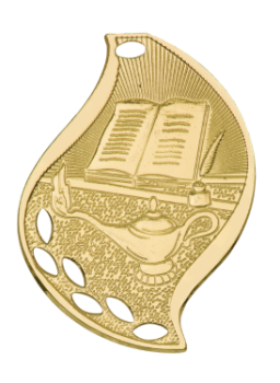 6S4508 Premier Lamp of Knowledge Flame Medal (Medal: 2 1/4" Gold)