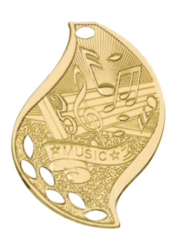 6S4510 Premier Music Flame Medal (Medal: 2 1/4" Gold)