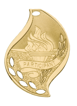 6S4512 Premier Participant Flame Medal (Medal: 2 1/4" Gold)