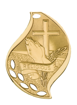 6S4515 Premier Religious Flame Medal (Medal: 2 1/4" Gold)