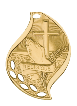 6S4515 Premier Religious Flame Medal (Medal: 2 1/4" Gold)