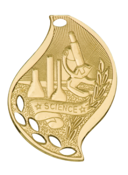 6S4516 Premier Science Flame Medal (Medal: 2 1/4" Gold)