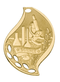 6S4516 Premier Science Flame Medal (Medal: 2 1/4" Gold)