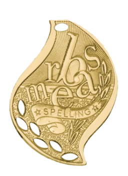 6S4517 Premier Spelling Flame Medal (Medal: 2 1/4" Gold)