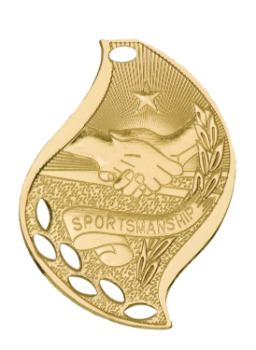 6S4518 Premier Sportsmanship Flame Medal (Medal: 2 1/4" Gold)
