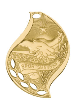 6S4518 Premier Sportsmanship Flame Medal (Medal: 2 1/4" Gold)