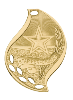 6S4519 Premier Star Performer Flame Medal (Medal: 2 1/4" Gold)