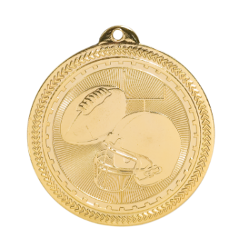 6S4609 FOOTBALL BRITELAZER MEDAL (Medal: 2 " Gold)