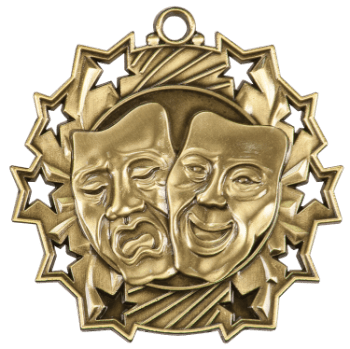 6S4907 DRAMA TEN STAR ACADEMIC MEDAL (Medal: 2 1/4" Antique Gold)