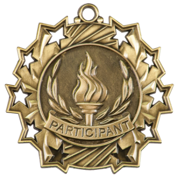 6S4914 PARTICIPANT TEN STAR ACADEMIC MEDAL (Medal: 2 1/4" Antique Gold)