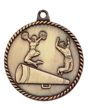 6S5505 CHEER HIGH RELIEF MEDAL (Medal: 2" Antique Gold)