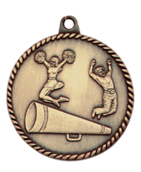 6S5505 CHEER HIGH RELIEF MEDAL (Medal: 2" Antique Gold)