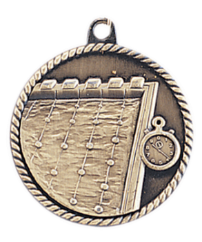 6S5516 SWIMMING HIGH RELIEF MEDAL (Medal: 2" Antique Gold)