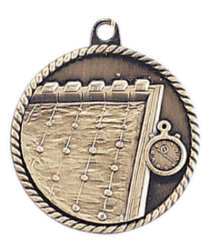 6S5516 SWIMMING HIGH RELIEF MEDAL (Medal: 2" Antique Gold)