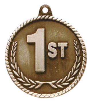 6S5522 1ST PLACE HIGH RELIEF MEDAL (Medal: 2" Antique Gold)