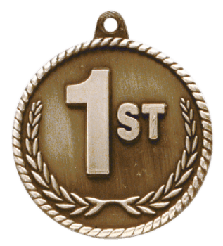 6S5522 1ST PLACE HIGH RELIEF MEDAL (Medal: 2" Antique Gold)