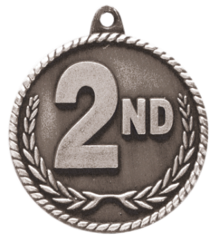 6S5523 2ND PLACE HIGH RELIEF MEDAL (Medal: 2" Antique Silver)