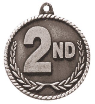 6S5523 2ND PLACE HIGH RELIEF MEDAL (Medal: 2" Antique Silver)