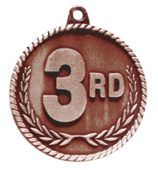 6S5524 3RD PLACE HIGH RELIEF MEDAL (Medal: 2" Antique Bronze)