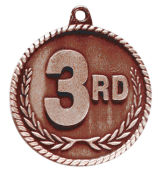 6S5524 3RD PLACE HIGH RELIEF MEDAL (Medal: 2" Antique Bronze)