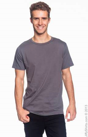 Men's Fashion Fit Ringspun T Shirt 980 (Color: Charcoal, Size: Small)