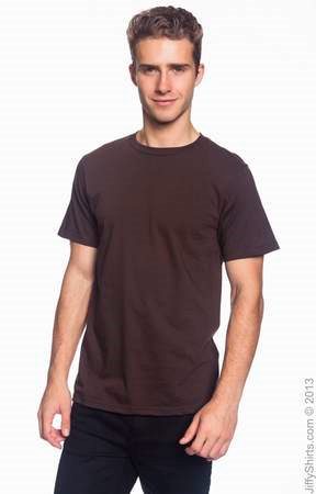 Men's Fashion Fit Ringspun T Shirt 980 (Color: Chocolate, Size: Small)