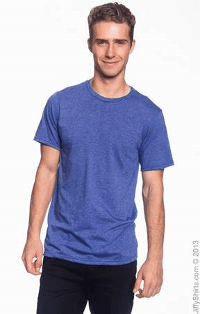 Men's Fashion Fit Ringspun T Shirt 980 (Size: Small, Color: Blue Heather)