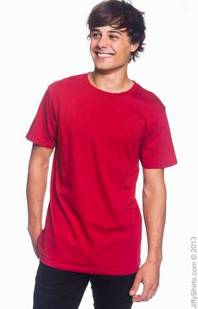 Men's Fashion Fit Ringspun T Shirt 980 (Color: Independence Red, Size: Small)