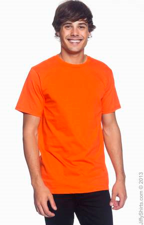 Men's Fashion Fit Ringspun T Shirt 980 (Size: Small, Color: Orange)