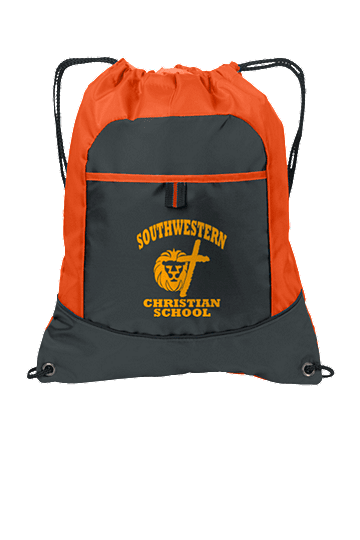 Port AuthorityÂ® Pocket Cinch Pack (Cinch Pack Colors: Orange/Deep Smoke)