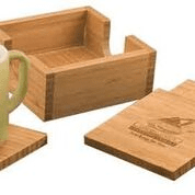 Premier Bamboo Coaster Set - Square (Coaster: 4x4 Bamboo Square)