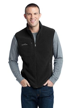 Men's Fleece Vest by Eddie Bauer EB204. (Size: Large, Color: Black)