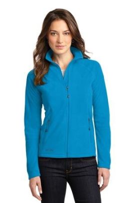 Ladies Full-Zip Microfleece Jacket by Eddie Bauer. EB225. (Color: Peak Blue, Size: Large)
