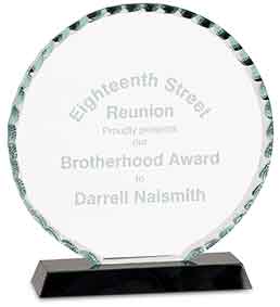 Premier Round Facet Glass Award on Black Base (Award: 7 1/2" Round Facet Glass)