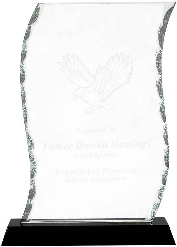 Premier Scroll Facet Glass on Black Base (Award: 8 1/4" Scroll Facet)