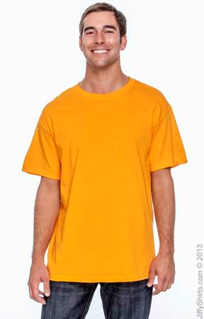 Adult Unisex Heavy Cotton Activewear 5.3 oz. T Shirt G500. (Color: Tennessee Orange, Size: XL)