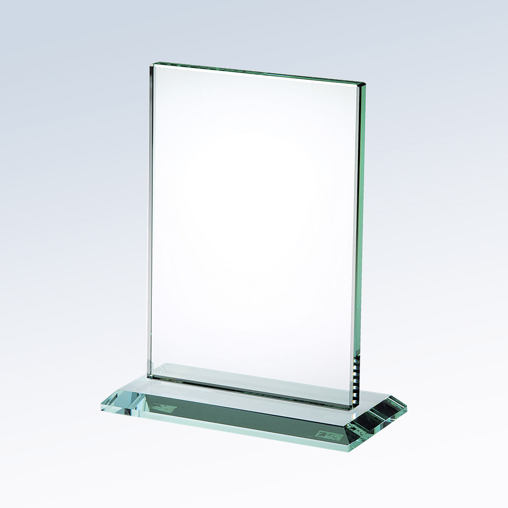 1PSMG8410 Vertical Jade Glass Plaque w/base (Plaque: SM 6-1/2 X 5 Glass Vertical w/base)