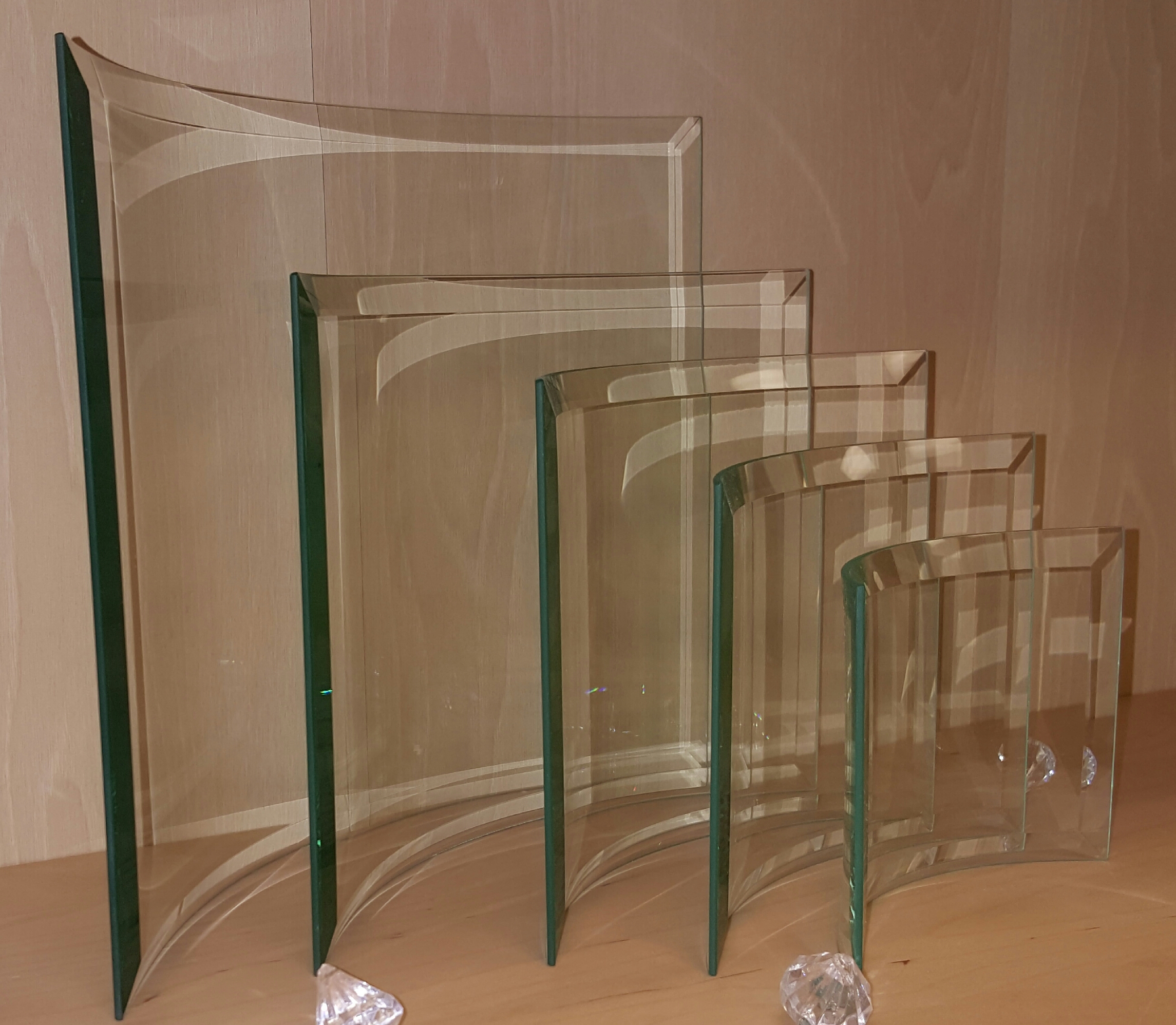 Beveled Bent Jade Glass Plaque (Plaque: XSM 4 x 6 Beveled Bent Glass)