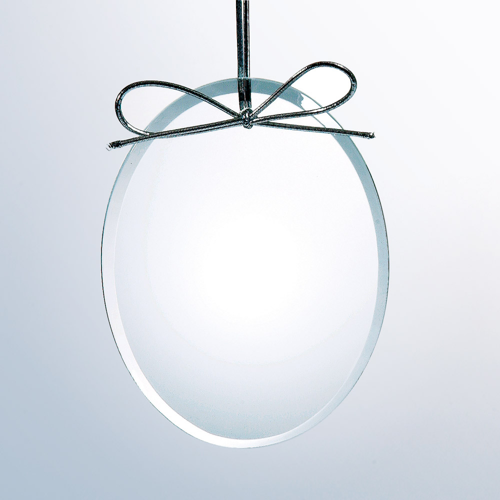 Beveled Oval Ornament -Starfire Clear Glass (Ornament: 4 x 3 Oval Ornament)