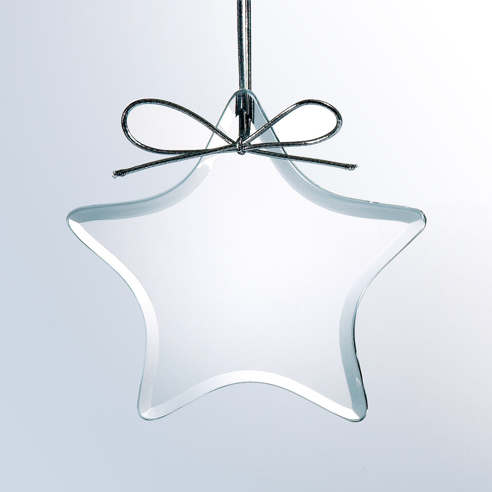Beveled Star Ornament -Starfire Clear Glass (Ornament: 4 x 4 Star Ornament)