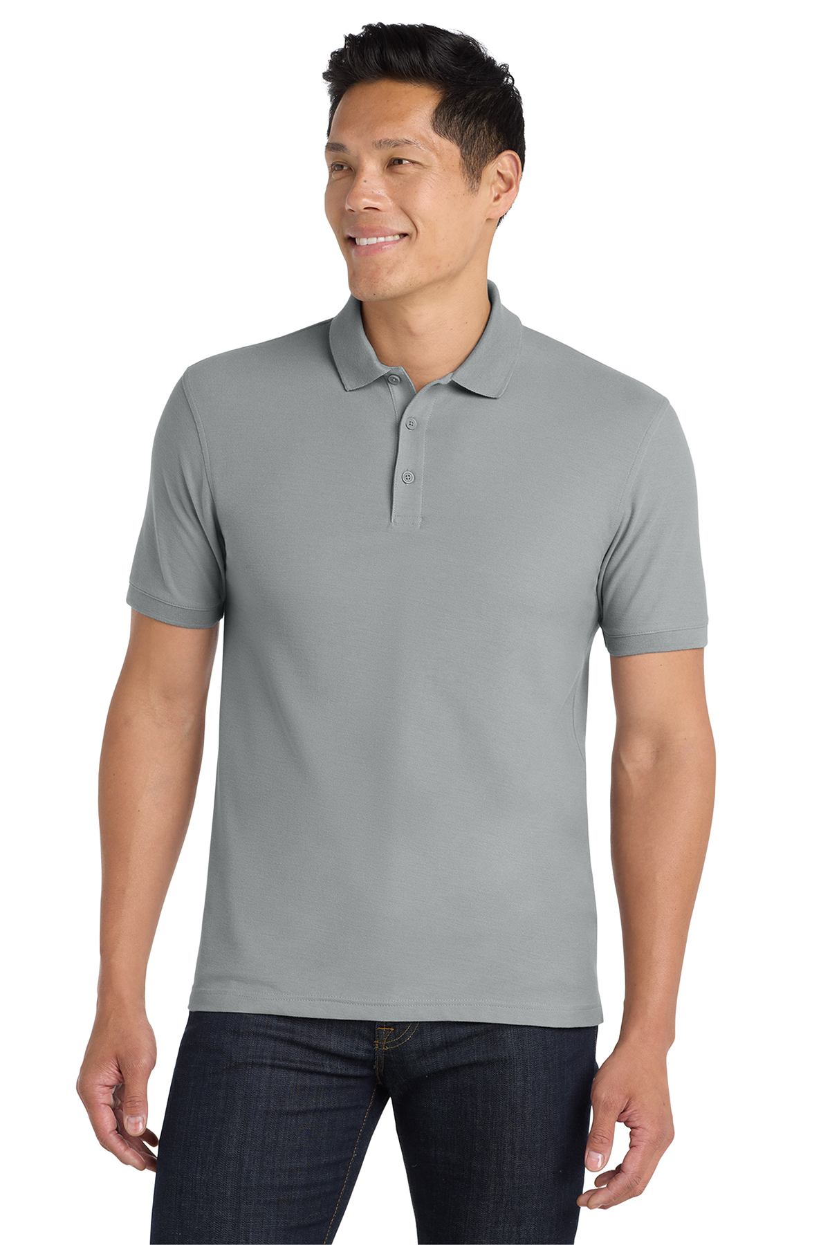 Port Authority Men Core Classic Pique Polo - RCA (Port Authority Men's Core Classic Pique Polo - RCA: Lt Grey XS 32/34)